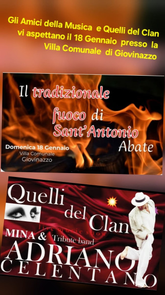 Gran concerto CELENTANO & MINA tributo by QUELLI del CLAN at Tradizionale Fuoco di Sant'Antonio Abate  Giovinazzo