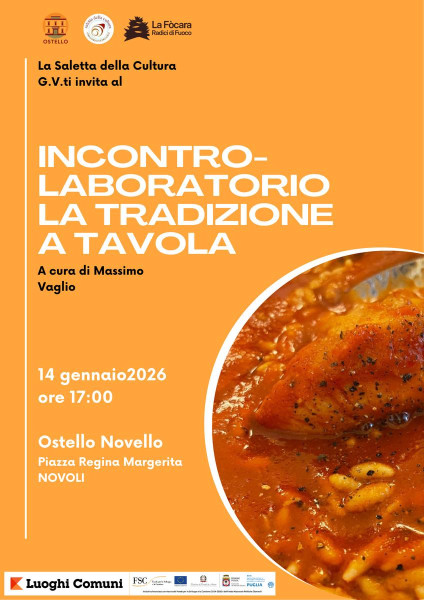 Incontro-laboratorio LA TRADIZIONE A TAVOLA Mercoledì 14 gennaio a Novoli