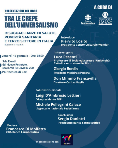 Presentazione del libro “Tra le crepe dell’universalismo. Disuguaglianze di salute, povertà sanitaria e il Terzo settore in Italia”