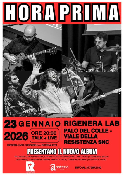 Hora Prima: gran finale del tour, al Rigenera Lab di Palo del Colle
