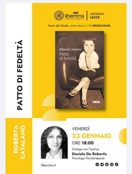 Presentazione del romanzo "Patto di fedeltà" di Roberta Catalano