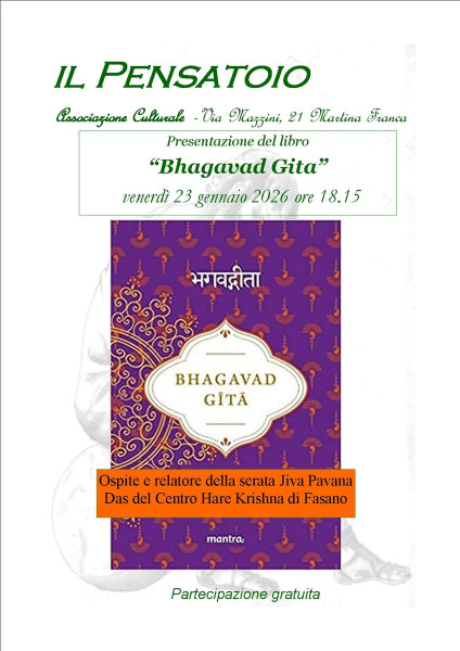 Presentazione del libro "Bhagavad Gita" con ospite e relatore Jiva Pavana Das
