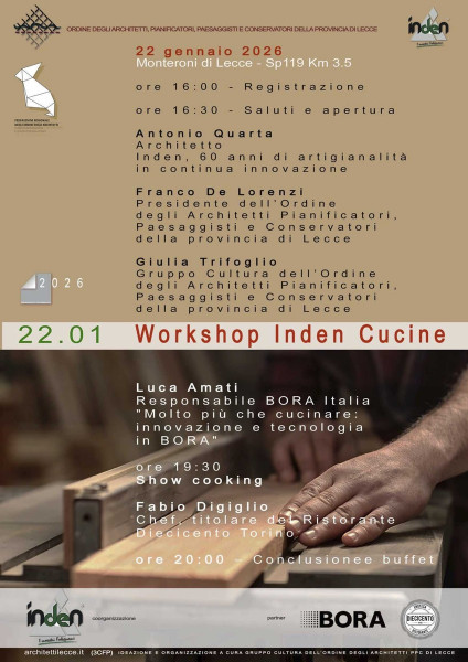 Molto più che cucinare. E giovedì INDEN apre le sue porte per parlare di architettura in cucina