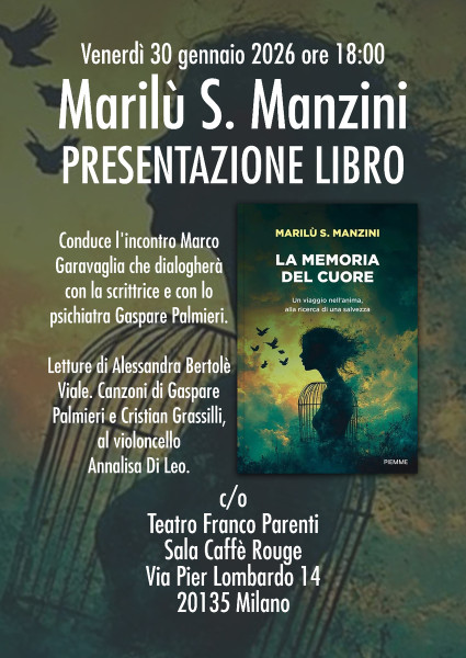 LA MEMORIA DEL CUORE: IL NUOVO LIBRO DI MARILÙ S. MANZINI VINCITORE DELLA XII EDIZIONE DEL PREMIO ZANIBELLI 2024.