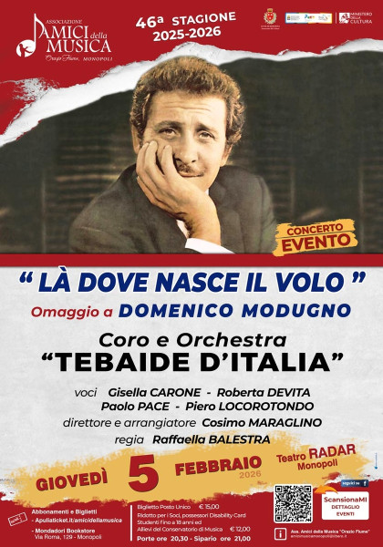 "Là dove nasce il volo" omaggio a Domenico Modugno