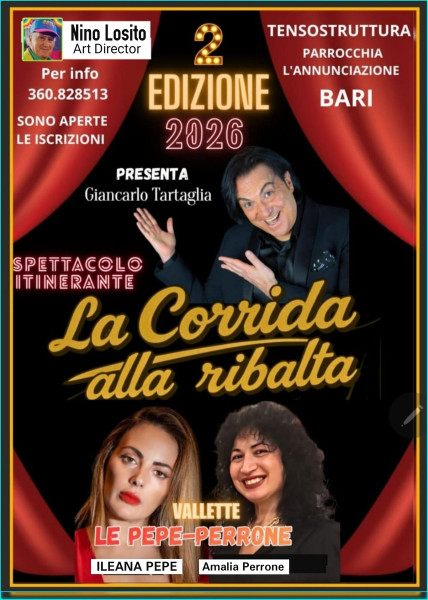 Sono aperte le iscrizone per "LA CORRIA alla Ribata Condotta da GIANCARLO TARTAGLIA e le Vallette: ILEANA PEPE e AMALIA PERRONE - Tensotruttura