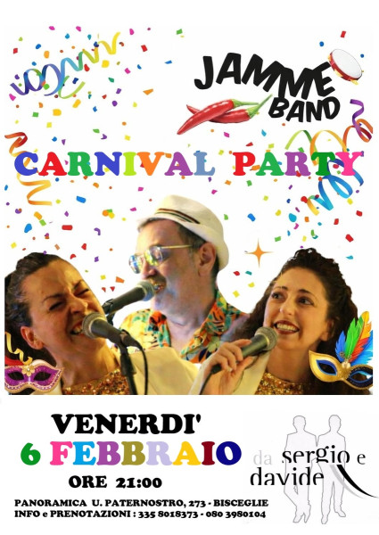 CARNIVAL PARTY con il Trio "JAMME BAND"