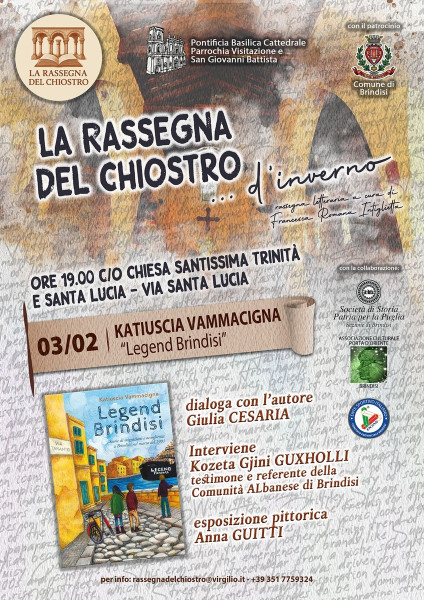 La Rassegna del Chiostro d'inverno. Domani, 3 febbraio, Katiuscia Vammacigna