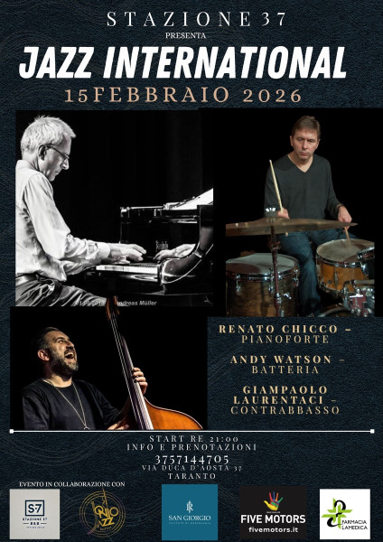 Internazional Jazz: Renato Chicco trio, s.g. Andy Watson!