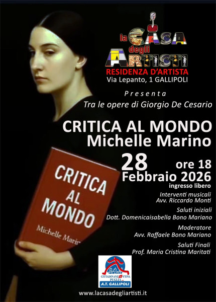 Tra le opere di Giorgio De Cesario la presentazione del libro Critica al Mondo