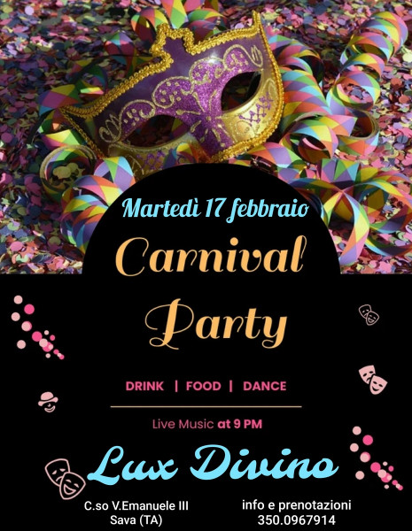 CARNIVAL PARTY AL LUX DIVINO
