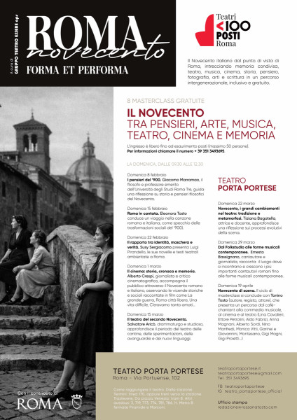 Roma Novecento  Forma et Performa: ciclo di otto masterclass gratuite