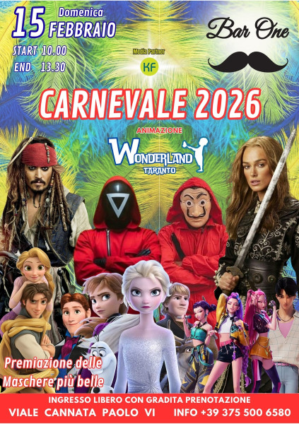Carnevale Bar One 2026: la festa che unisce fantasia e comunità