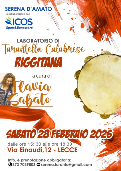 Stage di tarantella calabrese riggitana con Flavia Sabato