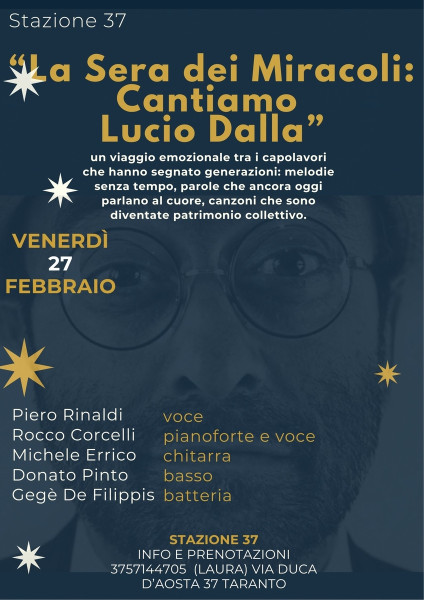 La Sera dei Miracoli  Cantiamo Lucio Dalla