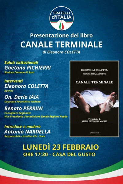 Un invito alla verità: presentazione del libro "Canale Terminale" di Eleonora COLETTA.
