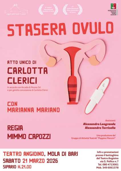 " Stasera Ovulo " commedia di Carlotta Clerici regia Mimmo Capozzi Compagnia Peppino Mancini
