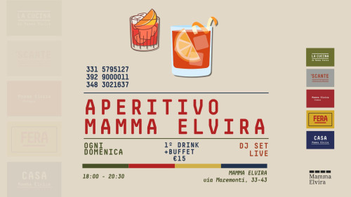 Aperitivo Mamma Elvira con Buffet - Dj Set - Arts&Crafts