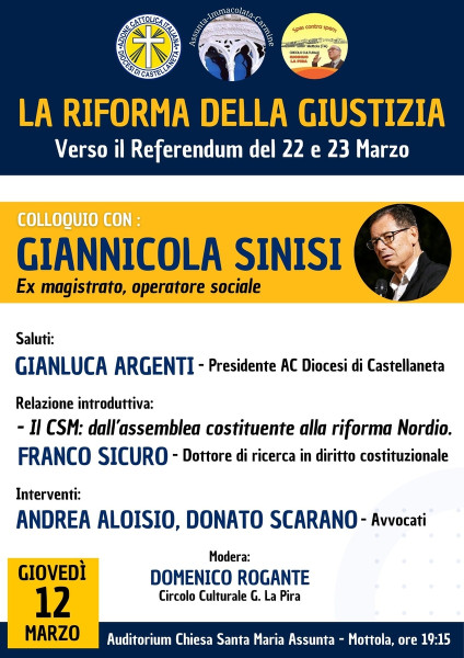 LA RIFORMA DELLA GIUSTIZIA - Colloquio con Giannicola Sinisi