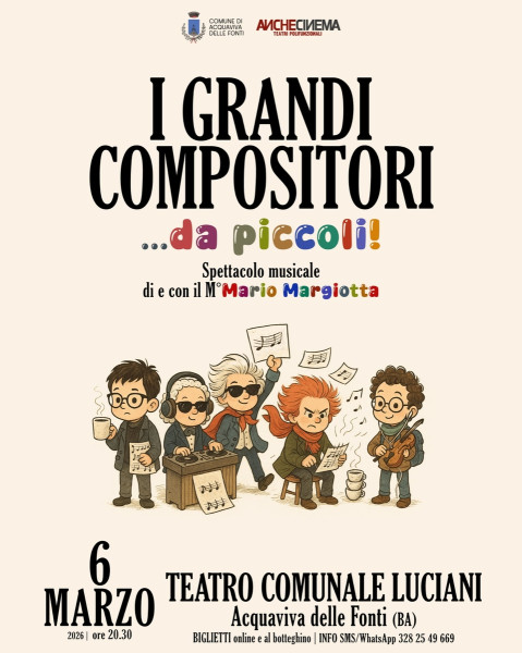 I grandi compositori da piccoli! Mario Margiotta torna ad Acquaviva con il suo nuovo spettacolo musicale