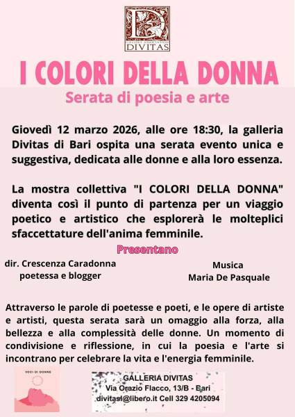 I COLORI DELLA DONNA Serata di poesia e arte