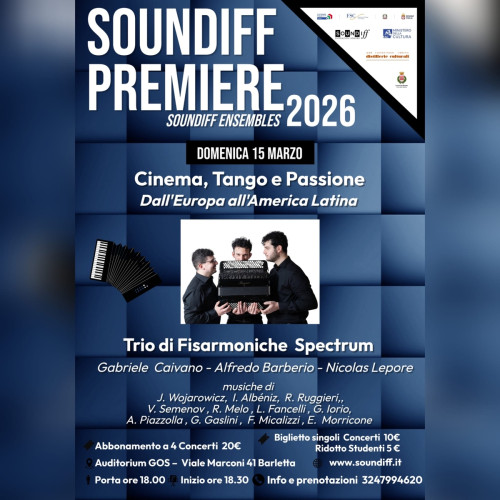 CINEMA, TANGO E PASSIONE DALL’EUROPA  ALL’ AMERICA LATINA | Soundiff Premiere - Soundiff Ensembles 2026