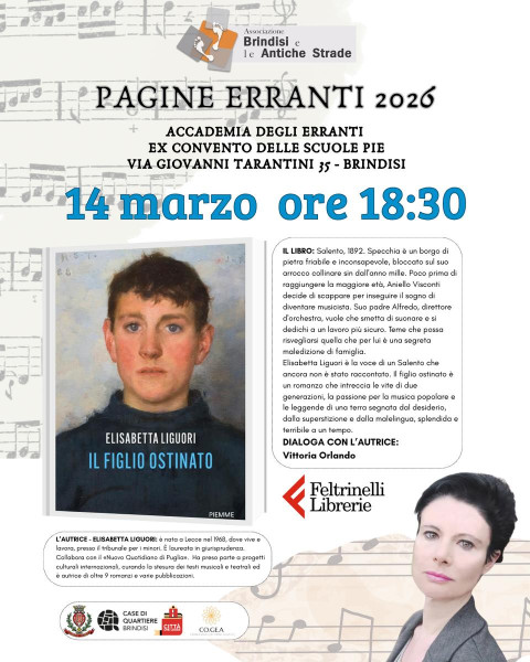PAGINE ERRANTI: Presentazione libro IL FIGLIO OSTINATO di Elisabetta Liguori