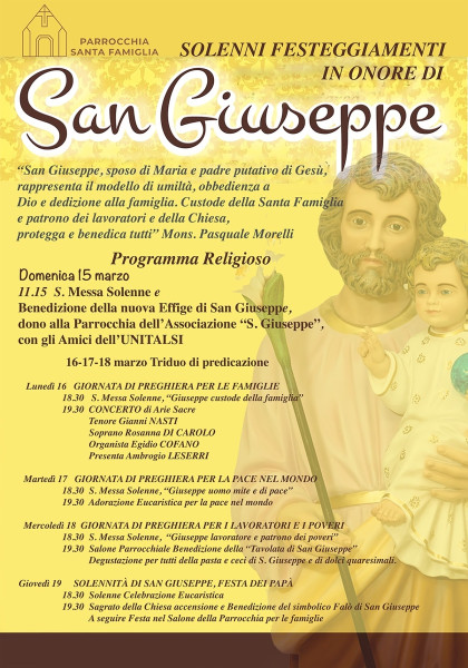 FESTA SOLENNE IN ONORE DI SAN GIUSEPPE