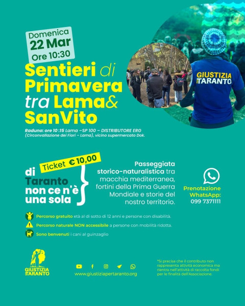 Sentieri di primavera tra Lama & San Vito