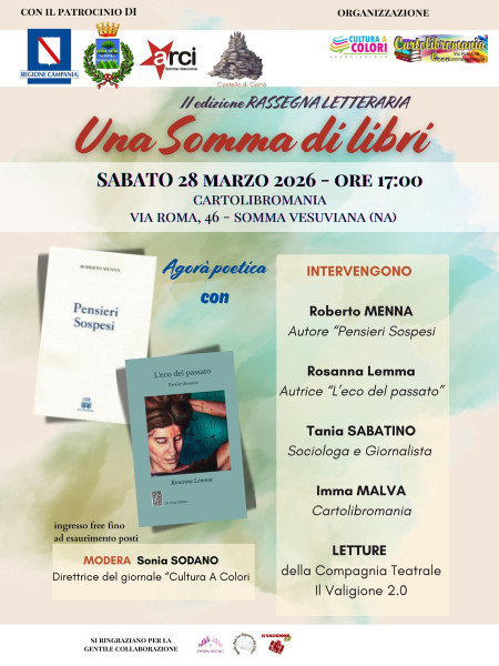 "Una Somma di libri" inaugura "Agorà poetica"