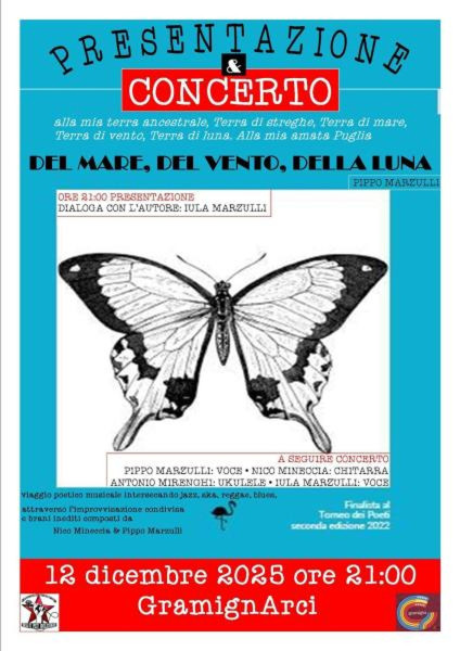 "Del mare del vento della luna",  Pippo Marzulli ospite di  VIAGGI LETTERARI NEL BORGO