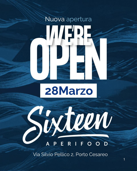 Apre Sixteen Aperifood: Nuova Apertura Fronte Mare