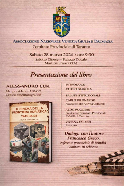Presentazione del volume “Il cinema della frontiera adriatica 1945–2025” di Alessandro Cuk