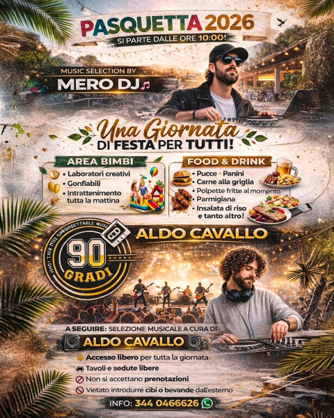 PASQUETTA A LA’NCHIANATA: Una giornata di festa per tutti con musica live, dj set, spazio bambini, food&drink e tanta allegria!