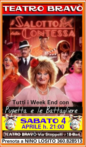 Per Pasqua regalati un sorriso con PUPETTA e le Battagliere al Teatro BRAV0' - Sabato 4 Aprile  h. 21:00