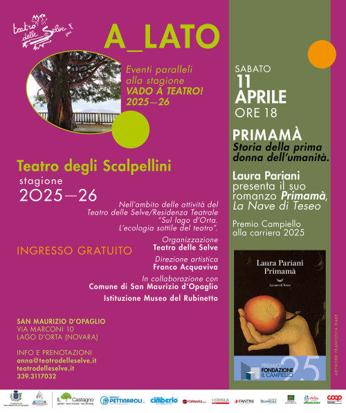 PRIMAMA', presentazione e reading dal libro omonimo di Laura Pariani