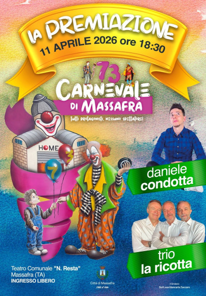 Cerimonia di Premiazione  73^ edizione del Carnevale di Massafra