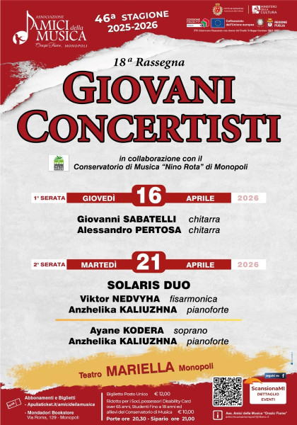 18^ Rassegna Giovani Concertisti prima serata