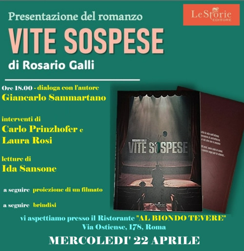 Presentazione romanzo Vite Sospese di Rosario Galli e festa per i cinquant'anni di carriera teatrale