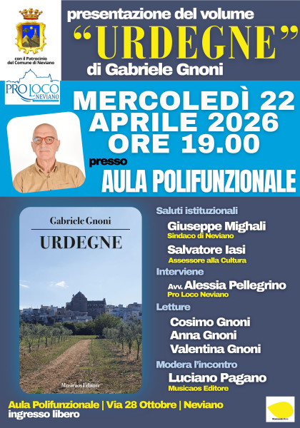 Presentazione del volume “Urdegne” di Gabriele Gnoni