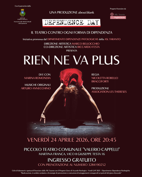 Dependence Day presenta Rien ne va plus di e con Marina Romondia