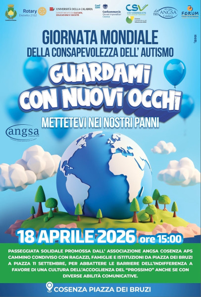 Guardami con nuovi occhi: Cosenza celebra la Giornata mondiale della consapevolezza dell’autismo