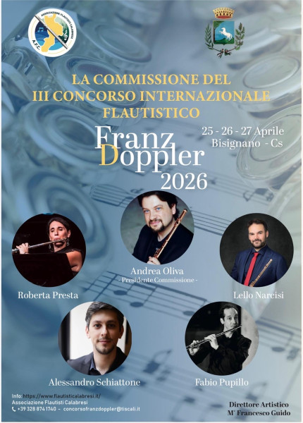 Dal 23 al 27 aprile, Bisignano diventa crocevia internazionale del flauto con la kermesse promossa dall’Associazione Flautisti Calabresi