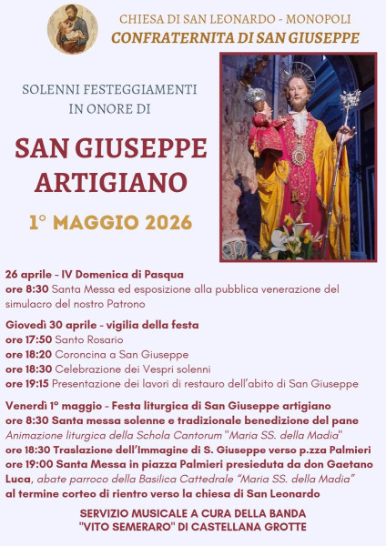 Solenni Festeggiamenti in onore di San Giuseppe Artigiano