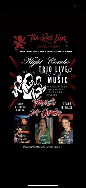 Music Dinner al Red Lion - Live Trio: Sax, Guitar & Voice