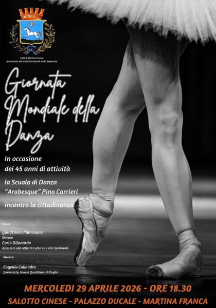 Giornata mondiale della danza: appuntamento con la Scuola di Danza Arabesque Pino Carrieri