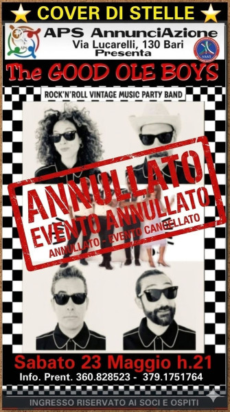 COMUNICATO ai Soci  A.P.S AnnunciAzione Il concerto alla TENSOSTRUTTURA è stato annullato e rnviato a data da destinarsi. CI SCUSIAMO.