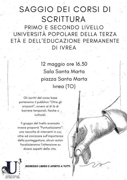 Al via i saggi di scrittura dell'Uni3 eporediese