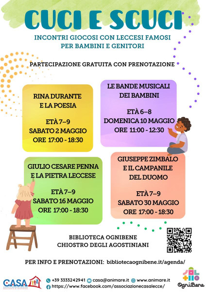 Cuci e Scuci: laboratori gratuiti per bambini e genitori