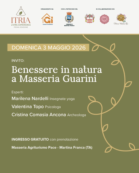Benessere in natura a masseria Guarini